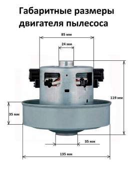 Двигатель на пылесос 1600w Samsung  H112h35Ф135 